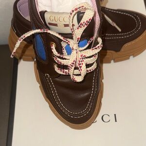 Gucci Cocoa Colt/nappa pantouf/nylon furby